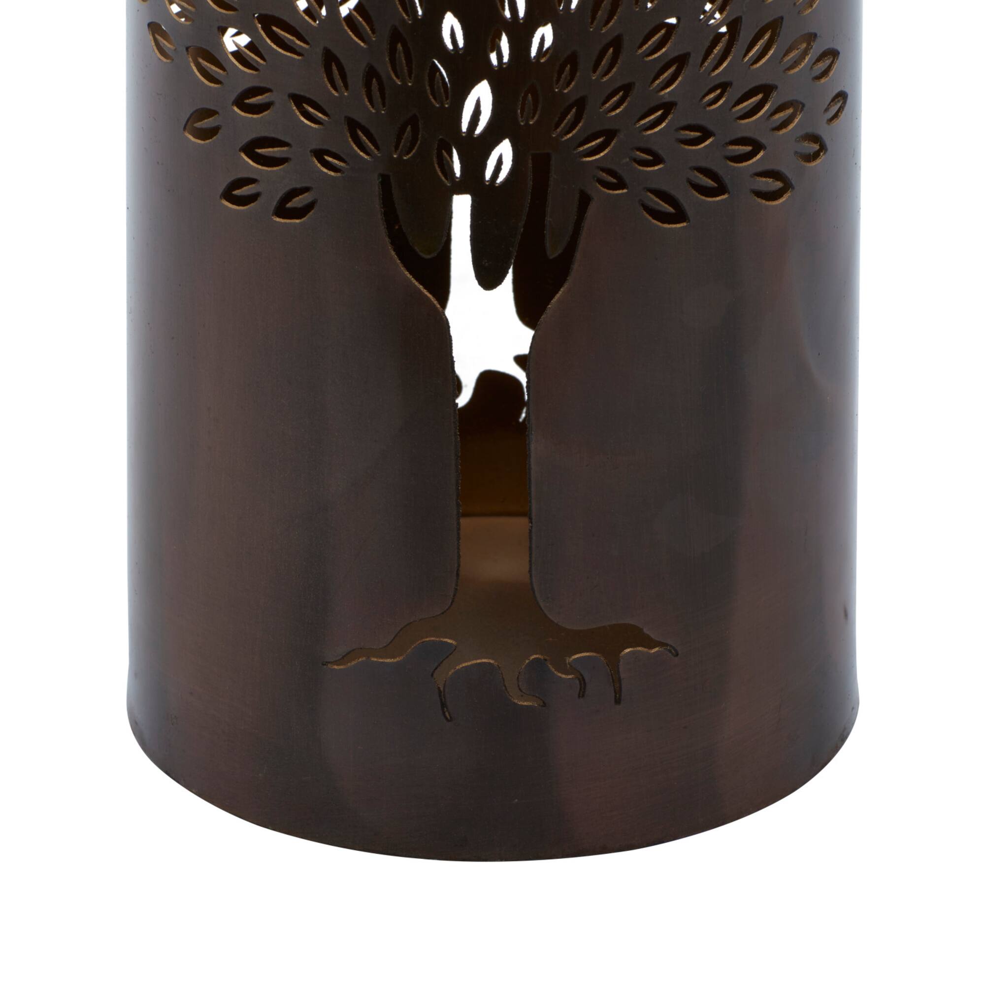 Brown Metal Eclectic Lantern Set